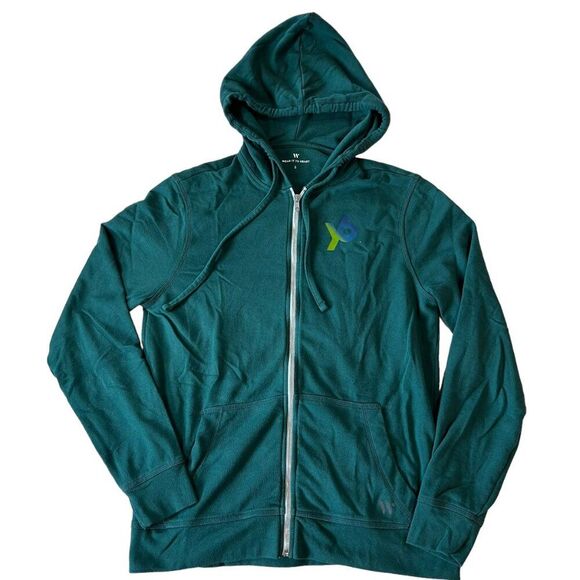 Wear It To Heart Full Zip Hoodie Jacket Green Womens Mens Size Small Athletic - Picture 2 of 10